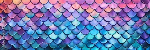 Holographic texture of mermaid tail scales. Fish skin magic background.