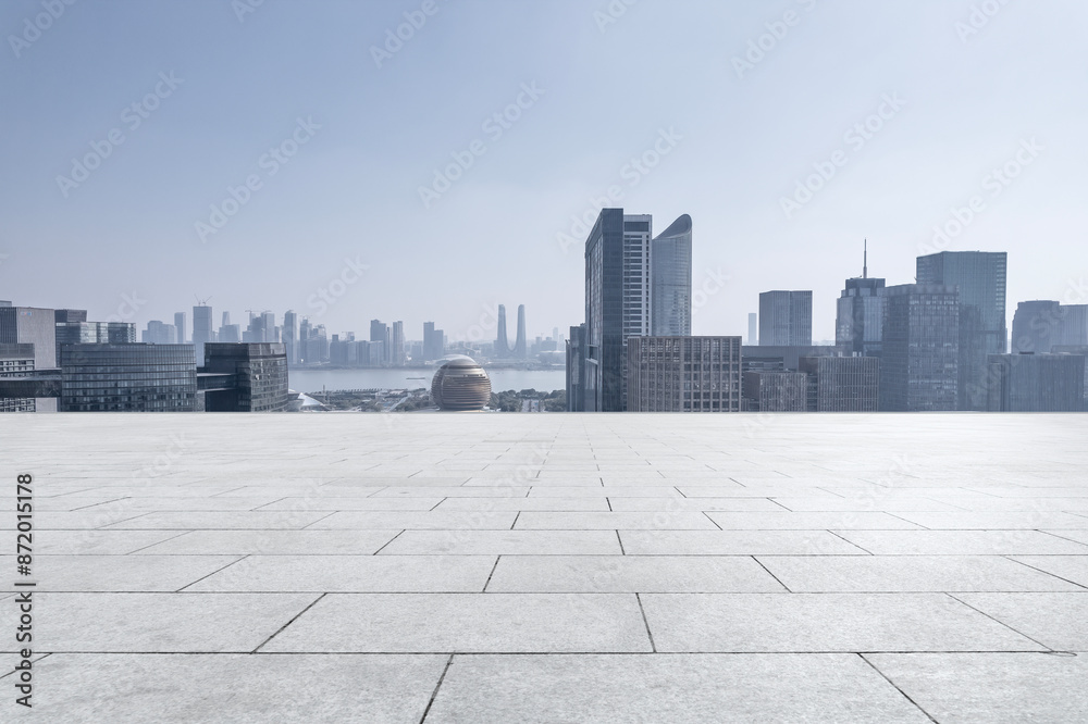 Modern Urban City Skyline with Open Space Modern Urban City Skyline with Open Space