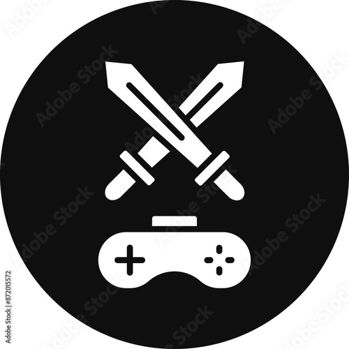 Adventure Game Glyph Black Circle Icon