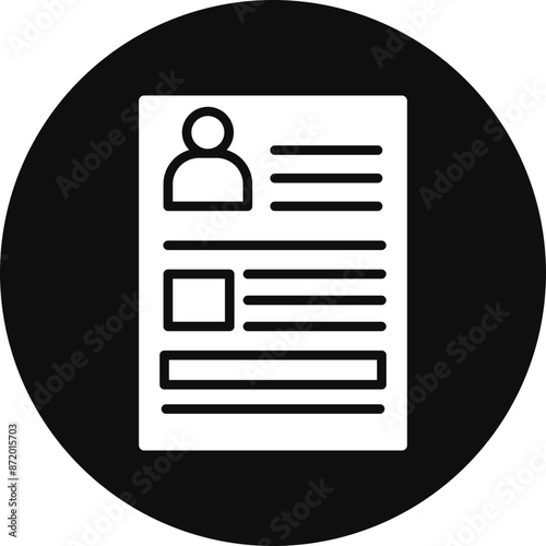 Curriculum Vitae Glyph Black Circle Icon