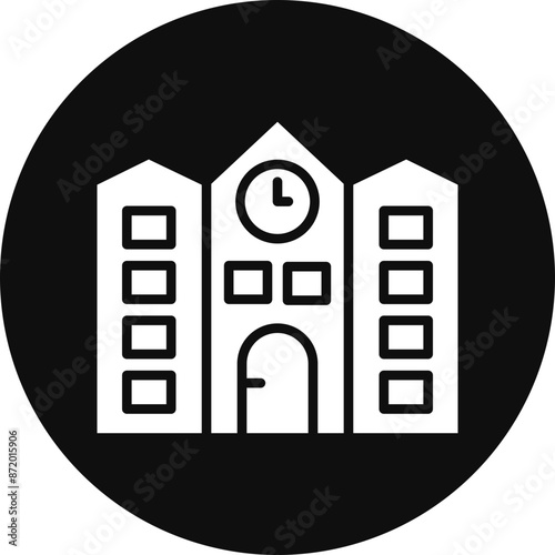 Campus Glyph Black Circle Icon