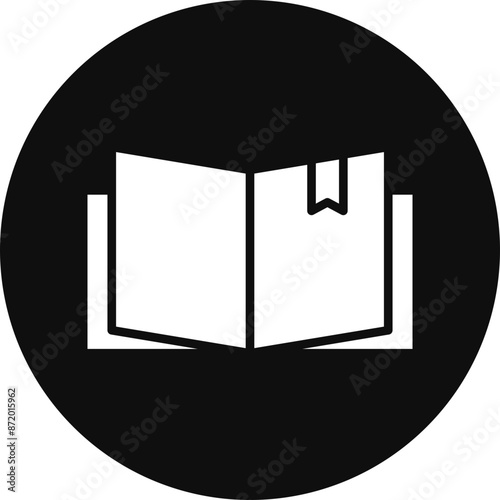 Textbook Glyph Black Circle Icon