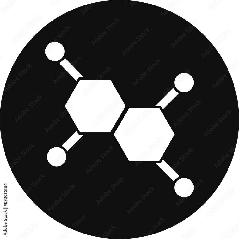 Chemical Bond Glyph Black Circle Icon Chemical Bond Glyph Black Circle Icon