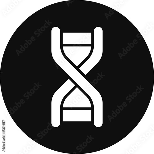 Deoxyribonucleic Aid Glyph Black Circle Icon