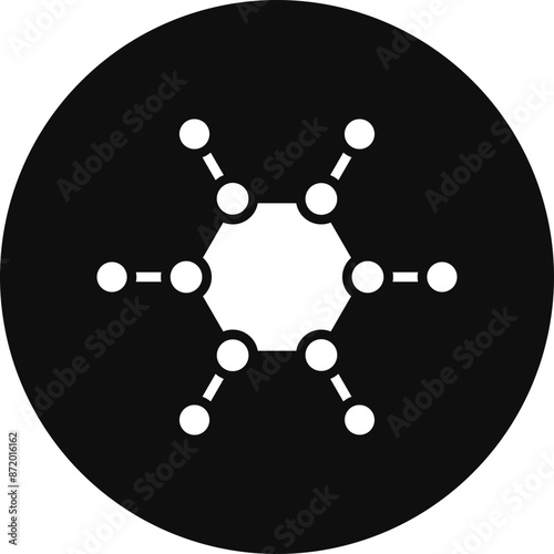 Hydrocarbon Glyph Black Circle Icon
