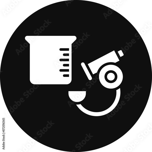 Microscope Experiments Glyph Black Circle Icon