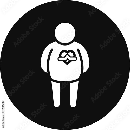 Obesity Vector Glyph Black Circle Icon