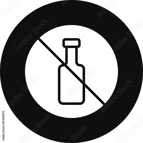 No Alcohol Vector Glyph Black Circle Icon
