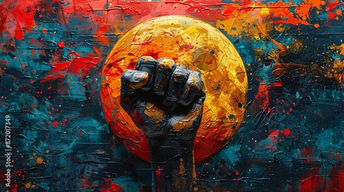 Celebrating Nelson Mandela International Day and International Moon Day with Vibrant Colors and Empowering Symbols. Illustration Background Design.