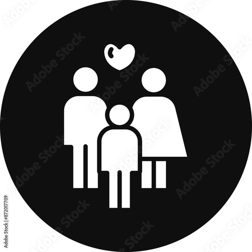 Family Vector Glyph Black Circle Icon