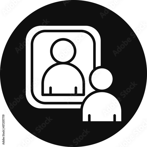 Self Reflection Vector Glyph Black Circle Icon