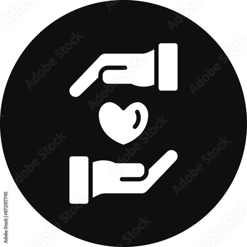 Kindness Vector Glyph Black Circle Icon