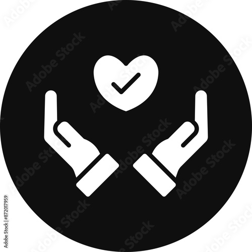 Acceptance Vector Glyph Black Circle Icon