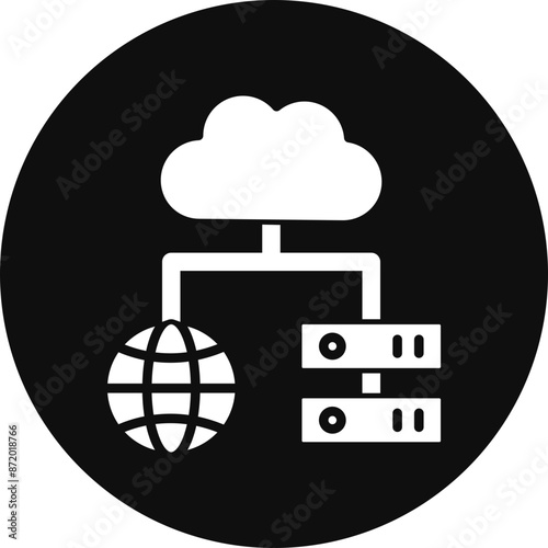 Hosting Vector Glyph Black Circle Icon