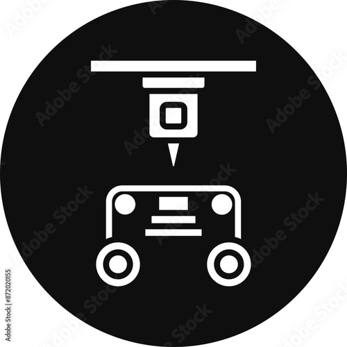Laminated Object Manufacturing Glyph Black Circle Icon