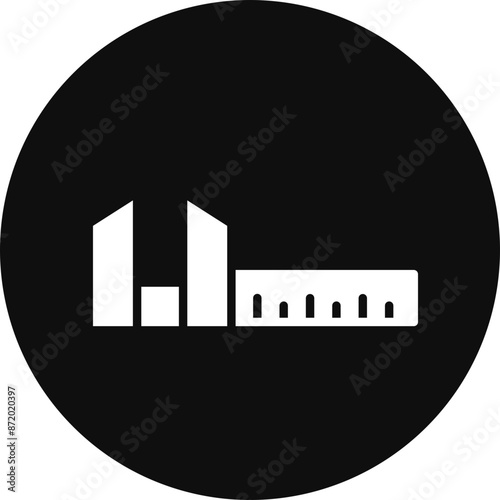 Vernier Caliper Glyph Black Circle Icon