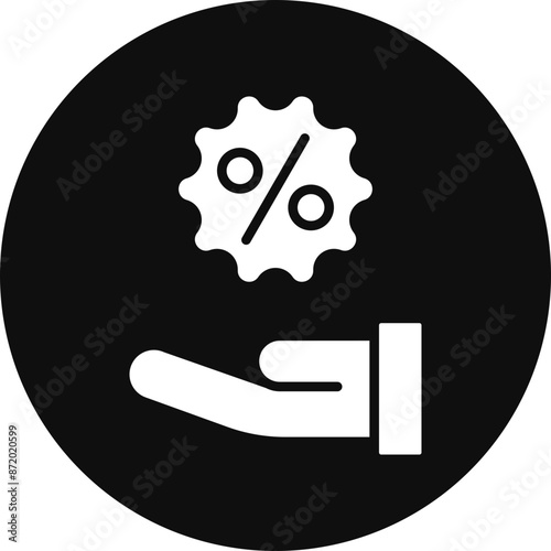 Discount Glyph Black Circle Icon