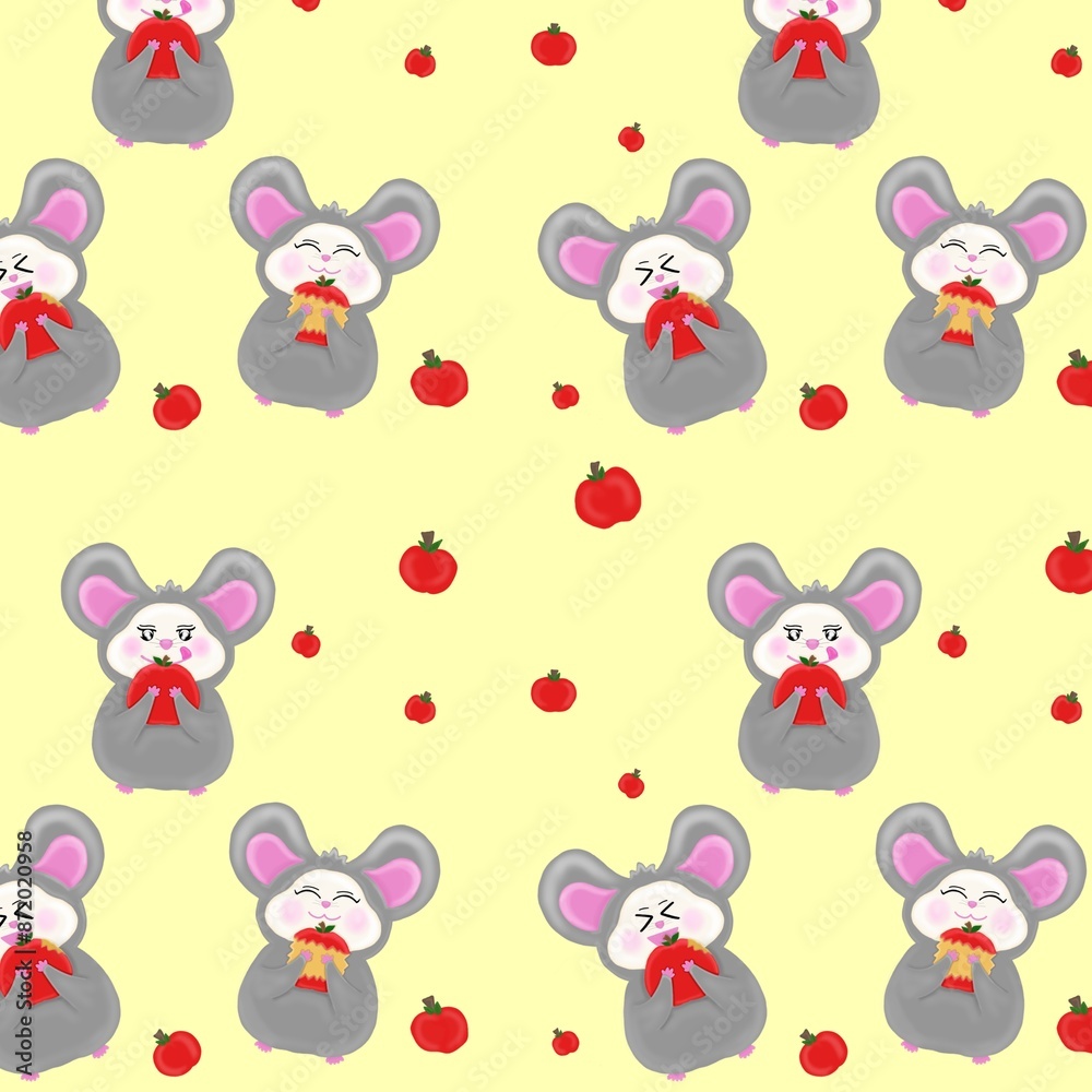 seamless pattern with mouse and apple .
This is a mousy that is stealing a red apple. The mousy's greed caused the delicious apple to fall to the ground. But the mousy still looked deliciously at th seamless pattern with mouse and apple .
This is a mousy that is stealing a red apple. The mousy's greed caused the delicious apple to fall to the ground. But the mousy still looked deliciously at th