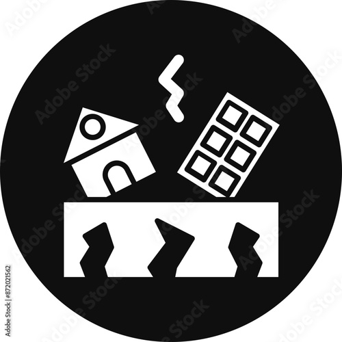 Crisis Glyph Black Circle Icon