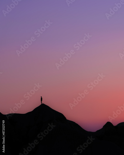  Silhouette on Mountain at Twilight - Cappadocia