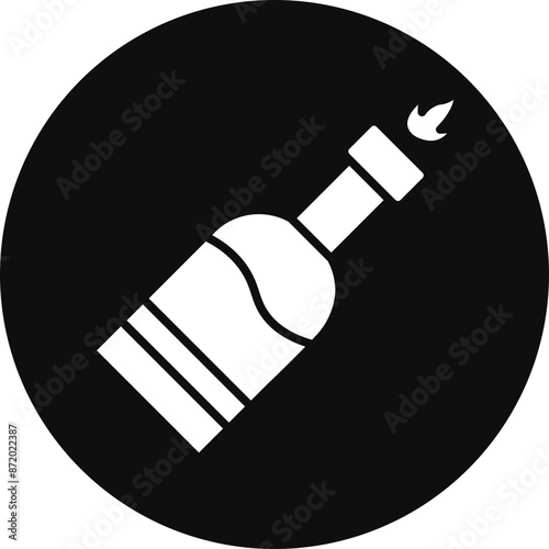 Molotov Glyph Black Circle Icon