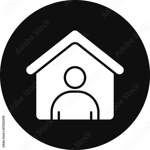 Refuge Glyph Black Circle Icon