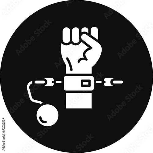 Slave Glyph Black Circle Icon