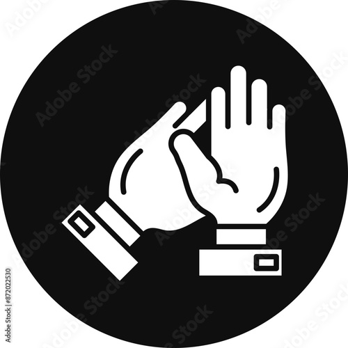 Applause Glyph Black Circle Icon