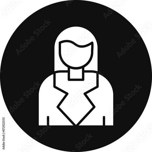 Female Glyph Black Circle Icon