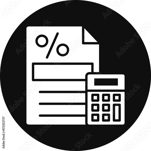 Accounting Glyph Black Circle Icon
