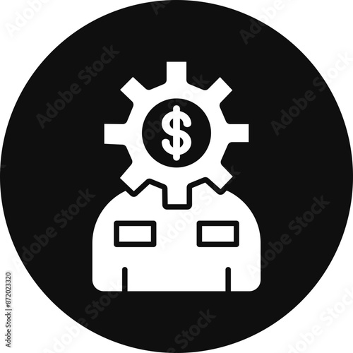 Manager Glyph Black Circle Icon