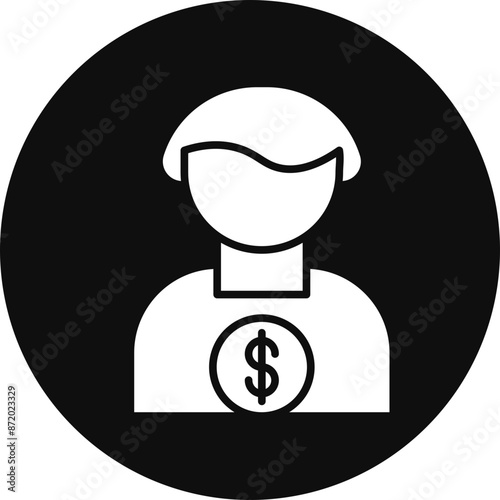 Customer Glyph Black Circle Icon
