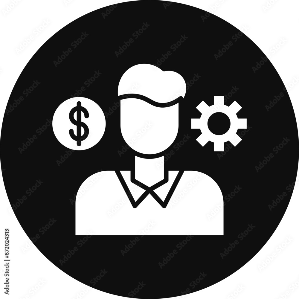 Entrepreneur Glyph Black Circle Icon Entrepreneur Glyph Black Circle Icon