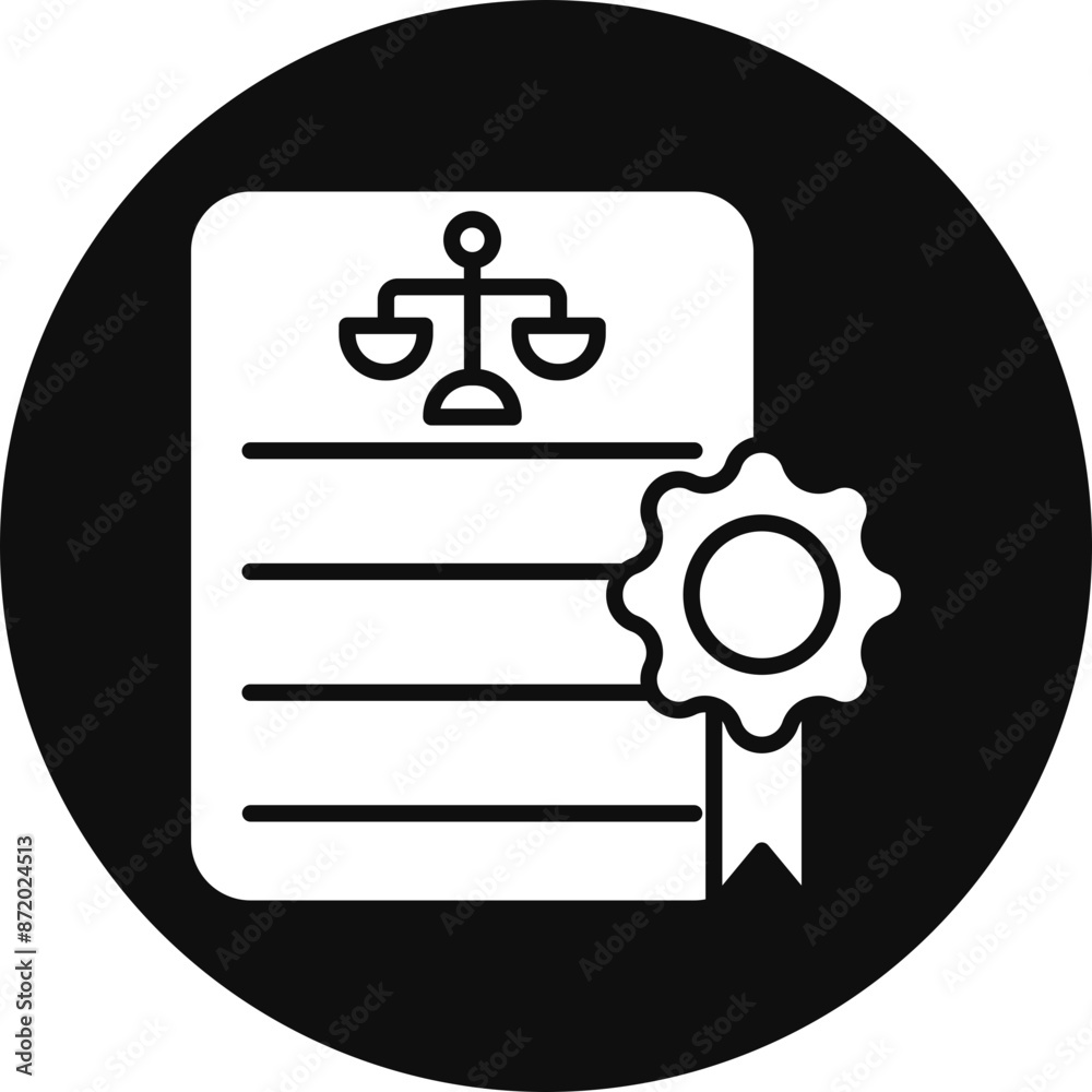 Fototapeta premium Patent Glyph Black Circle Icon