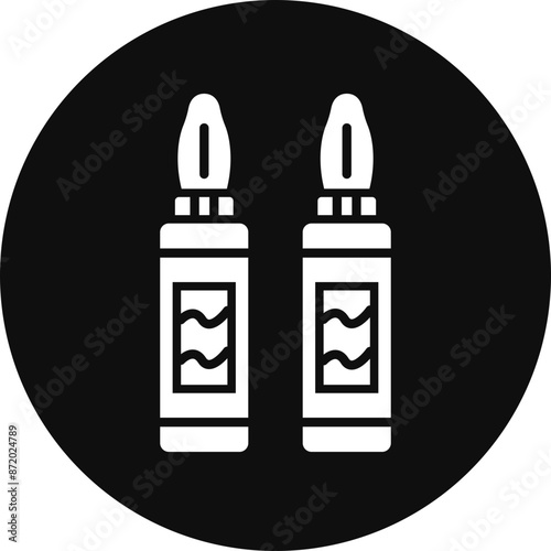 Ampoule Glyph Black Circle Icon