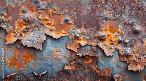 Aged and Weathered Corroded Metal Texture with Rust Spots