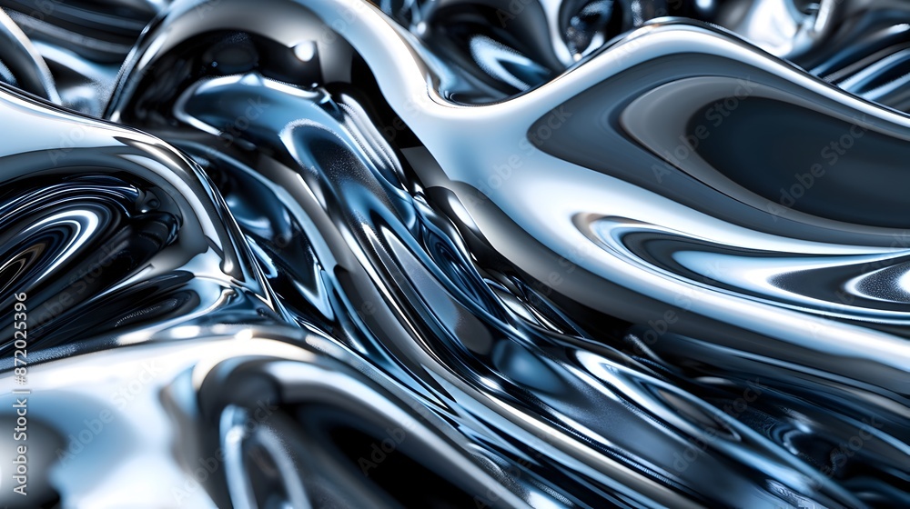 Sleek and Futuristic Chrome Metal Texture with Reflections and Highlights Sleek and Futuristic Chrome Metal Texture with Reflections and Highlights