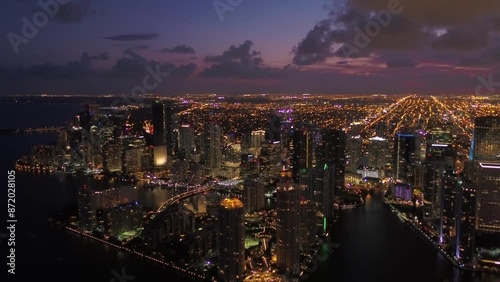 Wallpaper Mural Aerial view of Miami, Florida at night. Torontodigital.ca