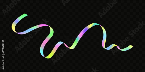 Abstract  holographic wave.Flow iridescent fluid.Dynamic spectrum ribbon.