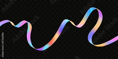 Abstract  holographic wave.Flow iridescent fluid.Dynamic spectrum ribbon.