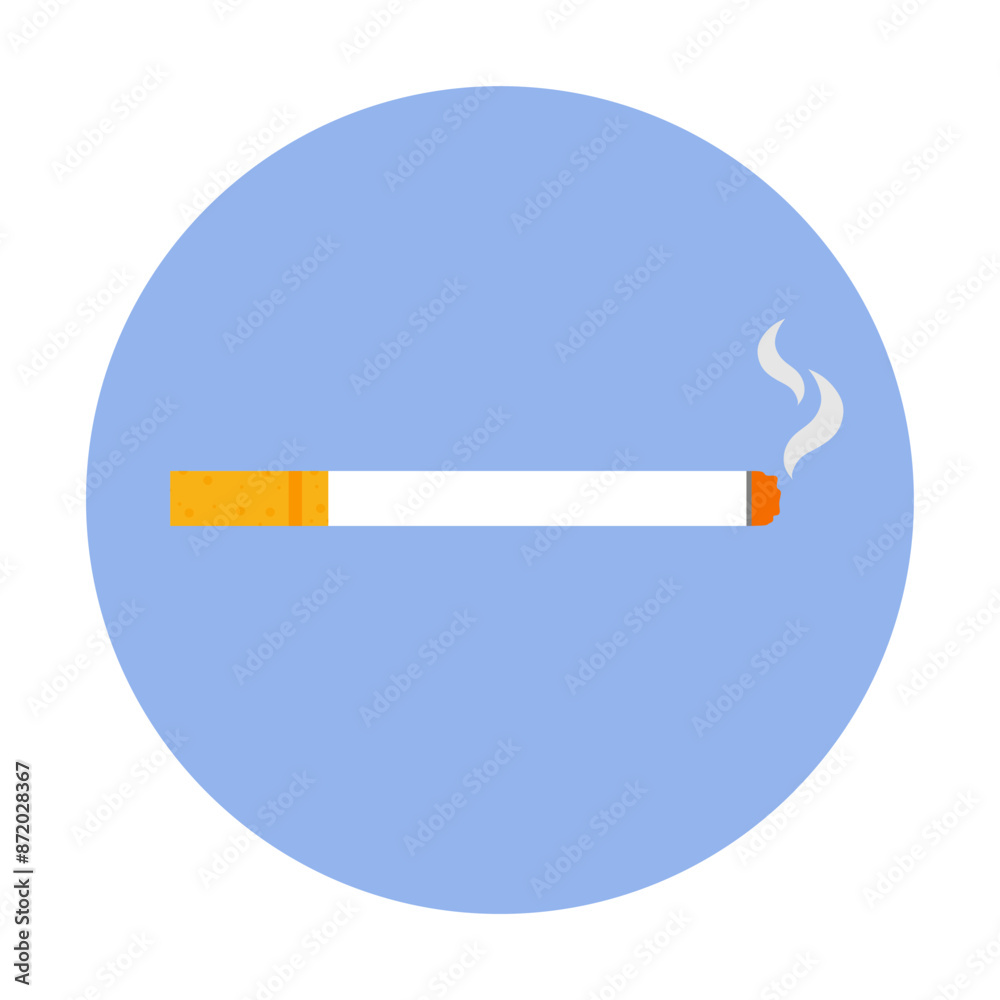 burning cigarette icon in flat style. Smoke vector illustration on white isolated background. Nicotine business concept. smoking icon vector illustration. burning cigarette icon in flat style. Smoke vector illustration on white isolated background. Nicotine business concept. smoking icon vector illustration.