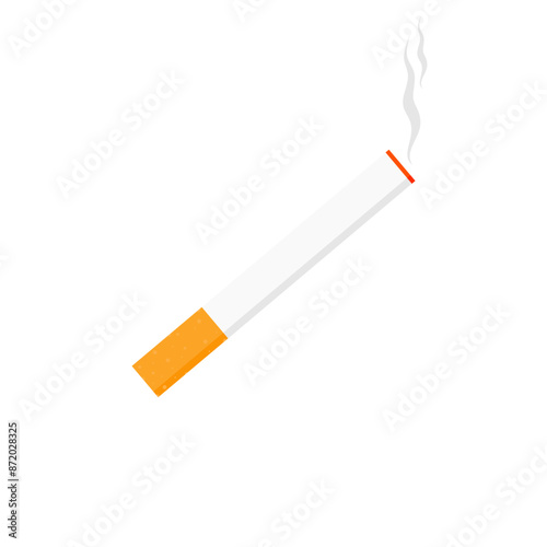 burning cigarette icon in flat style. Smoke vector illustration on white isolated background. Nicotine business concept. smoking icon vector illustration.