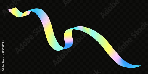 Abstract  holographic wave.Flow iridescent fluid.Dynamic spectrum ribbon.