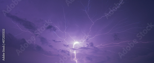 lightning in the night sky