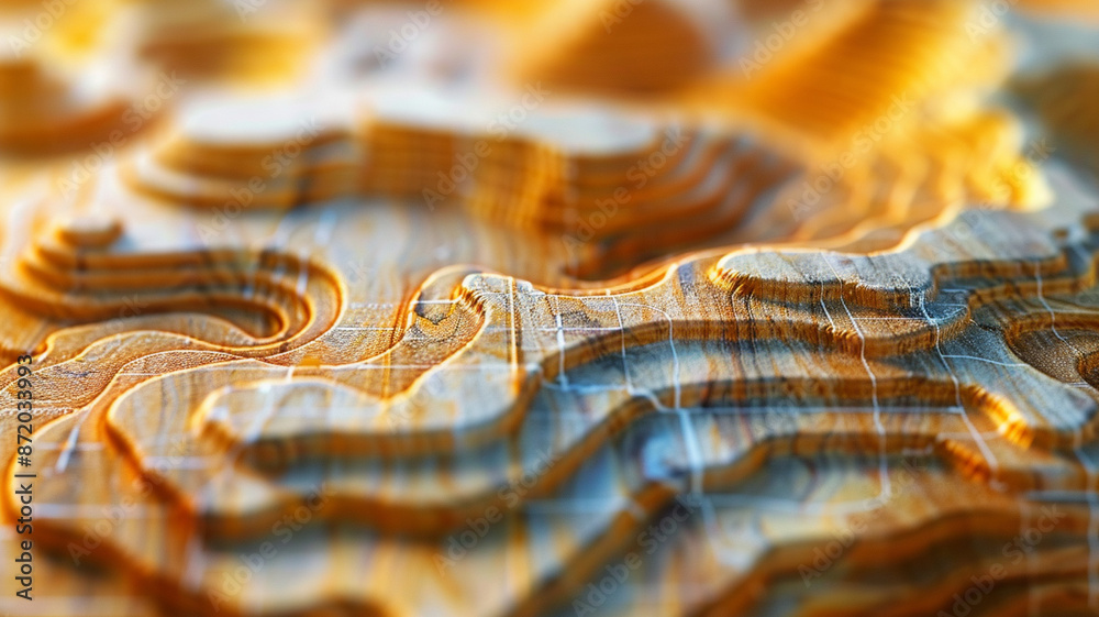 Intricate Details of a Topographic Line Contour Map with Geographic Grid Overlay, Captured in a Visually Engaging Composition through Real Photography Intricate Details of a Topographic Line Contour Map with Geographic Grid Overlay, Captured in a Visually Engaging Composition through Real Photography