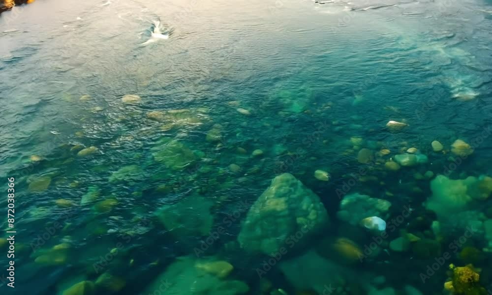 The view from near the water flow is crystal clear The view from near the water flow is crystal clear