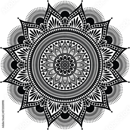 Beautiful floral pattern mandala art isolated on a white background, decoration element for meditation poster, yoga, banner, henna, invitation, cover page, design element mandala art, vector art