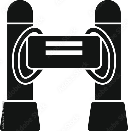Silhouette of an airport security checkpoint gate limiting passenger access to boarding