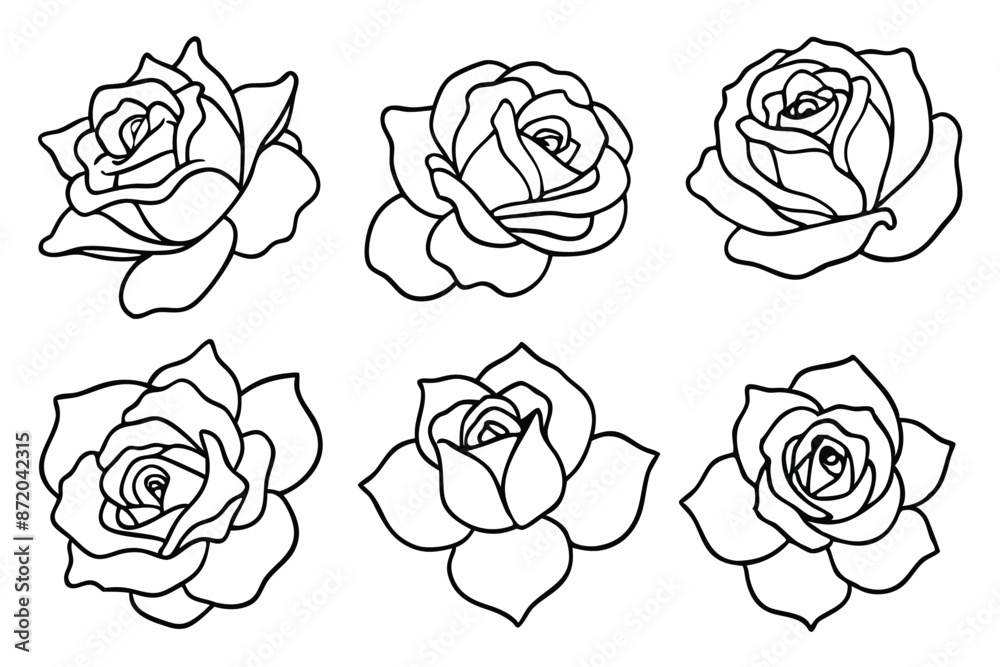 Rose Flower Line Art Graceful pen renditions of roses Rose Flower Line Art Graceful pen renditions of roses