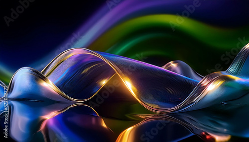 Abstact waves line holographic, background, 